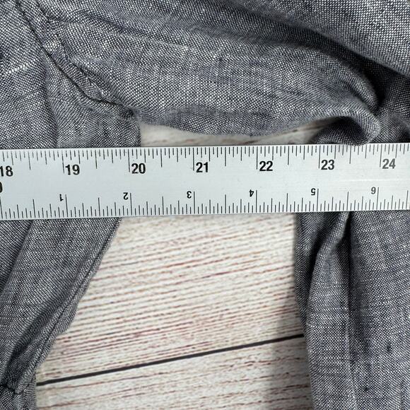 Caslon Linen Snap Down Jacket Womens Medium Gray Metal Buttons - Picture 9 of 10